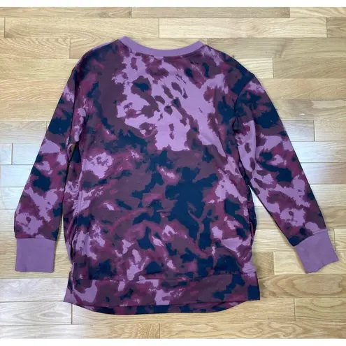 NWOT Isabel Maternity Size M Burgundy Tie Dye Match Back Sweatshirt Long Sleeve Purple Size M