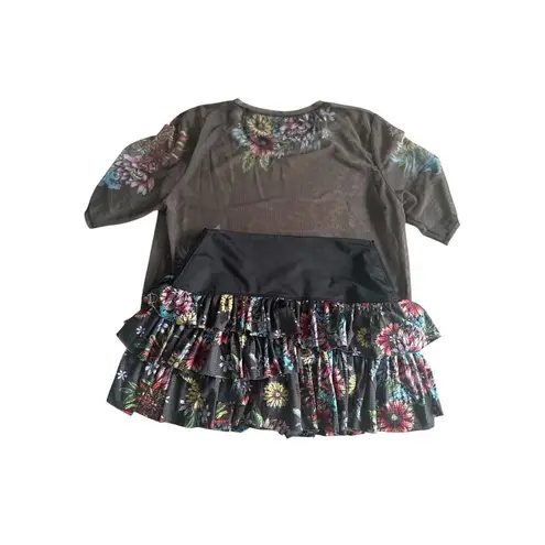 lucky in love X Bethanie Mattek Sands Worn Floral Mesh Top and Skort Set Size M