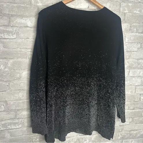 Avenue Womenâs Long Sleeve Sweater with Gradient Sparkle Size 22/24 (RN138302) Black
