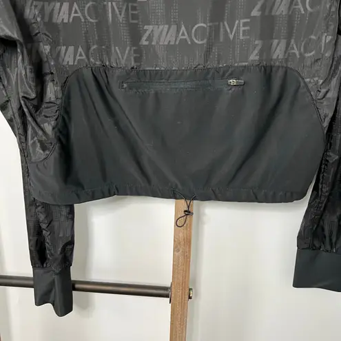 Zyia Active Black Full Zip Ultra Light Windbreaker Size Large