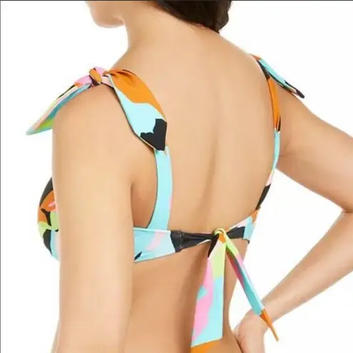 Hula Honey multi camo bralette bikini swim top Sm