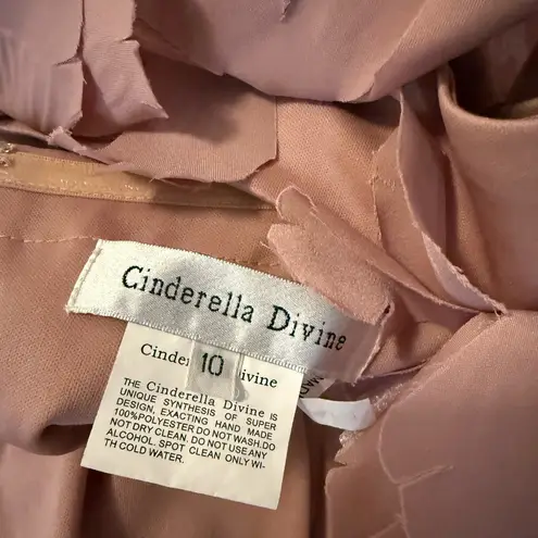 Cinderella Divine Side slit satin pink Prom Dress size 10