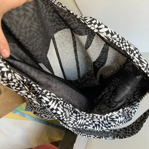 Nike  Black & White Abstract Disco Checkered Print Oversized Nylon Tote Bag