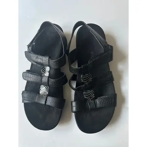 Vionic Amber Slingback Sandals Women’s Size 9 Black Croc Print