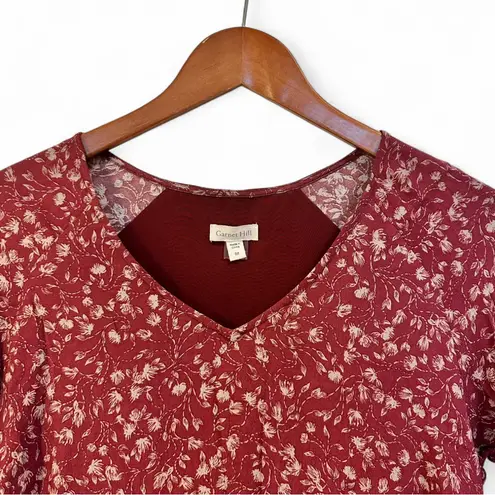 Garnet Hill Bohemian Burgundy Floral Pocket Detail Dress 2