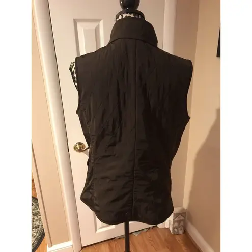 Talbots Women’s Brown Quilted Vest Size Medium Button Up Pockets Classic ￼G5