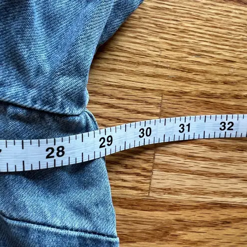 J. Jill Denim Jacket SZ 3X Rosewoodwash Button Front Shirt Tunic Oversize Jacket Blue