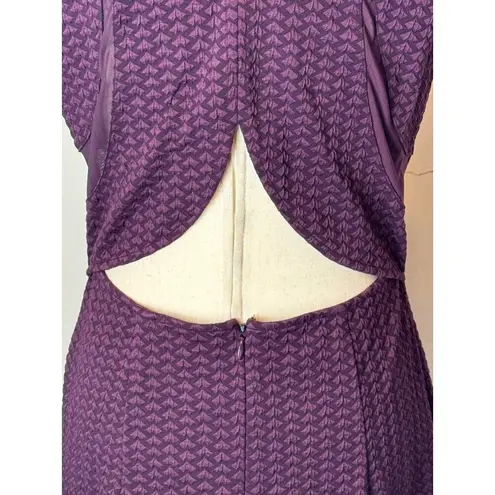 Opening Ceremony Dress Women Large Purple Plum Cut Out Thalia Puckered Midi NWT