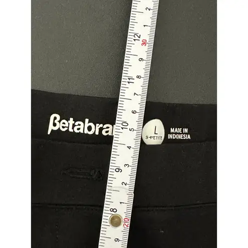 Betabrand Womens Black Straight Leg Cropped Mid Rise Pants Stretch Large Petite