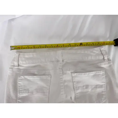 Soho Jeans Embellished Boyfriend Distressed White Denim Jeans Size‎ 8