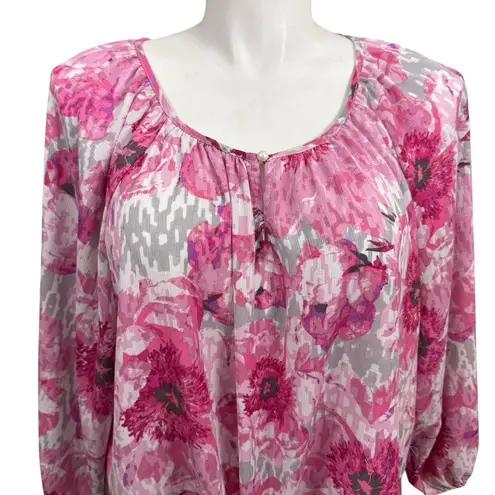 Allison Daley Floral Blouse Size 3X Pink