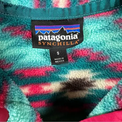 Patagonia Synchilla Snap-T Fleece Pullover Aztec Wild Desert Teal Berry S