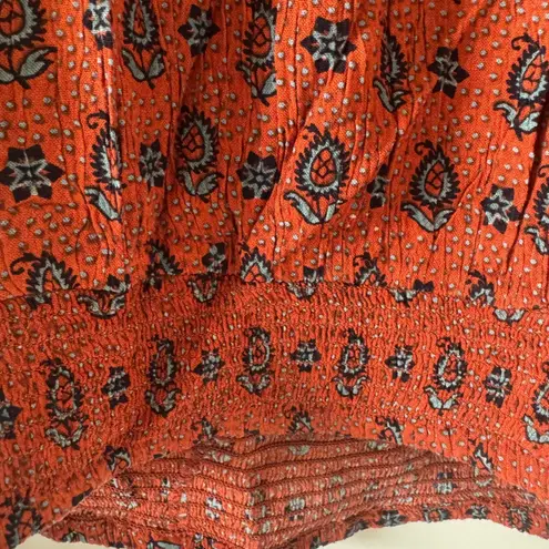 Anthropologie  sz S Womens Patrons of Peace Crochet Tassle Flare Sleeve Top Boho