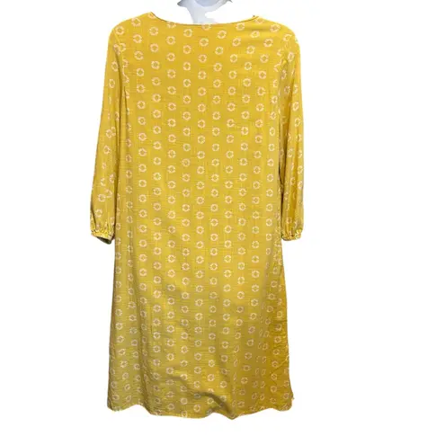 Charter Club Charter Club Women Midi Dress XL Yellow Embroidered Floral Boho Cottagecore