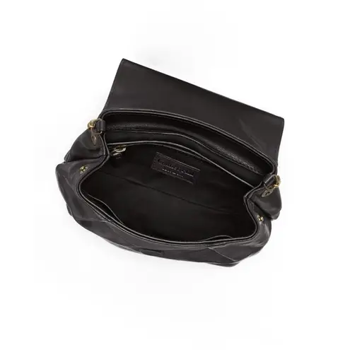 Garnet Hill Harlyn Structured Handbag Leather Calf Hair Lined Crossbody Chain