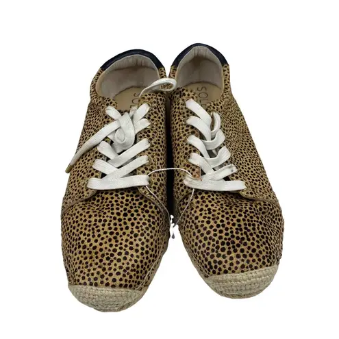 Sole Society New Women's Safari Animal Print Espadrille Lace-Up Sneakers-7.5
