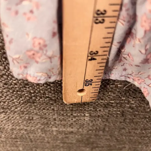 90s Mini Babydoll Dress XL Y2k Cottagecore Whimsical Fairy Romantic Floral Blue