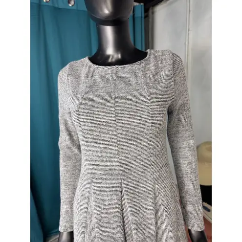 Dolan Left Coast Collection Dress Fit and Flare Long Sleeve Striped S Gray