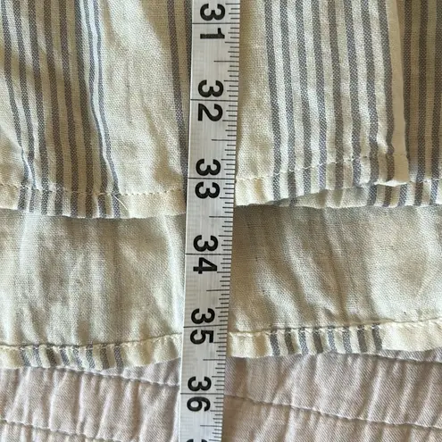 Pact cottage 100% organic cotton coastal beach mini cream gray striped dress Sâ