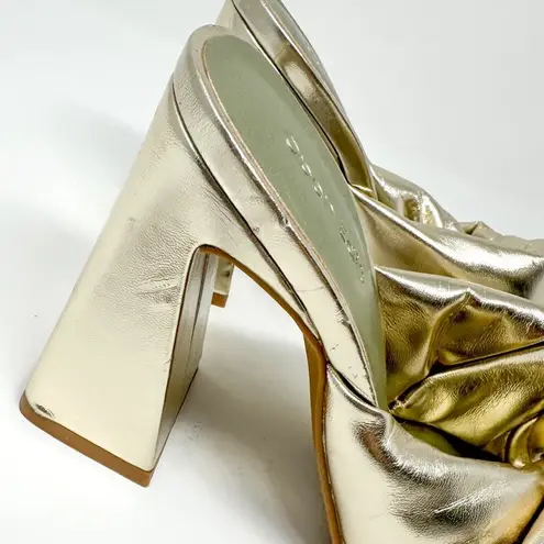 Open Edit Nordstrom Saydee Gold Metallic Puff Sandal Heel, NWOT, Size 5.5