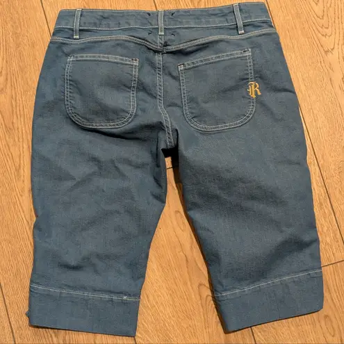 Rich & Skinny Jean Shorts Womens 28 Blue Denim Bermuda Buttonfly Designer