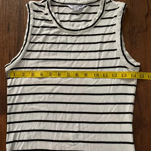 BB Dakota What's The Rouche Dress Size S, sleeveless, Striped White/black