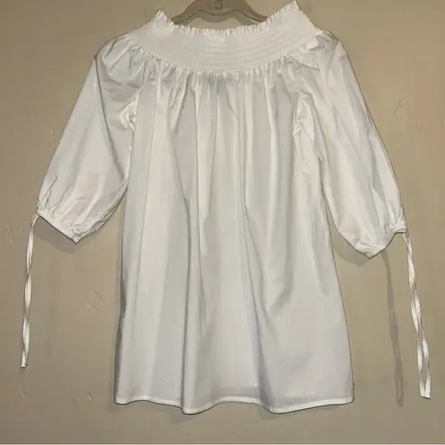 Melissa Paige Women’s White Smocked Top Off Shoulder Sz Small