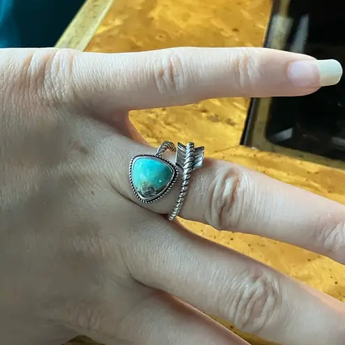 Royston Turquoise Sterling Silver Arrow Ring Blue