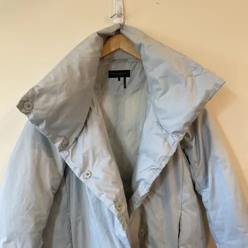 Donna Karan Black Label Light Blue Down Puffer Coat Size Small