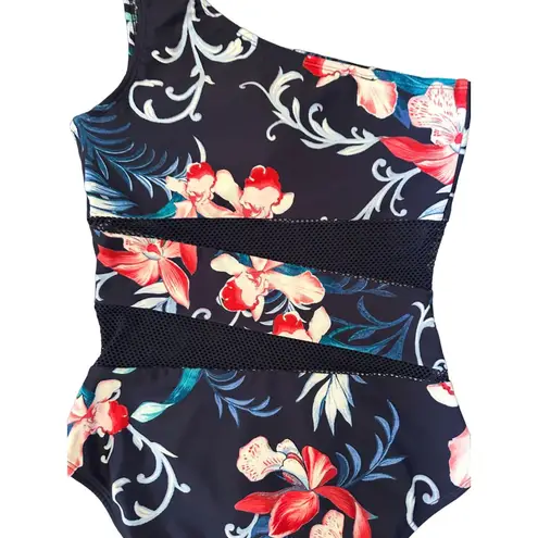Carmen Marc Valvo Floral Mesh Maritime Swimsuit Sz 8 NEW