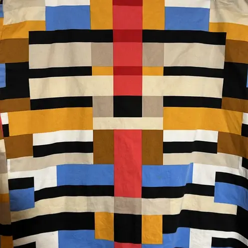 New York & Company Stretch Color Block Multicolored Pencil Skirt 18 Blue