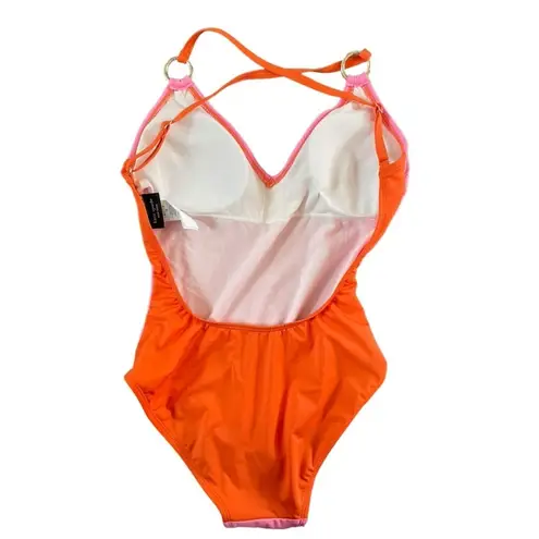 Kate Spade New!  Plunging V-Neck Color Block Swimsuit