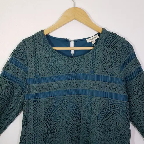 Hidden Alley New Medium Teal Scalloped, Lace Fit & Flare, Cocktail Dress