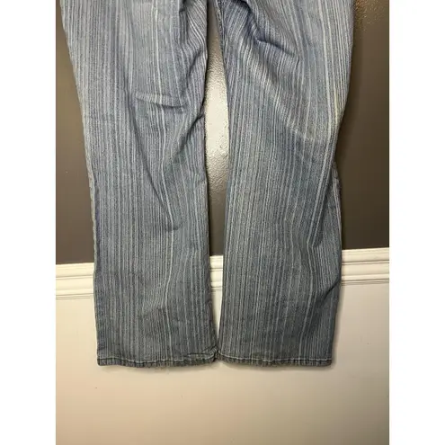 Vigoss Jeans Womens Bootcut 24 Blue Striped Light Wash 5 Pocket Zip Fly Low Rise Size undefined