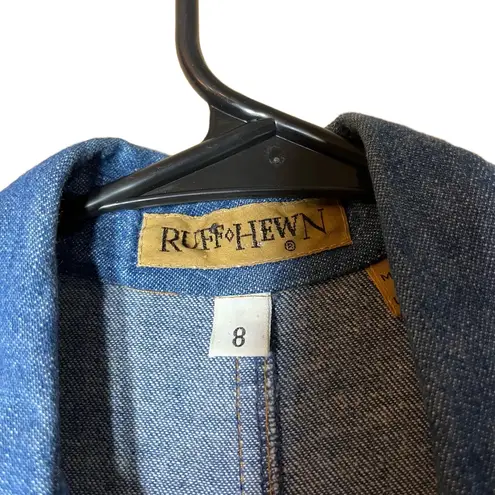 Ruff Hewn Ruff Hewn Vintage Denim Blue Long Sleeve Button Down Maxi Dress Size 8