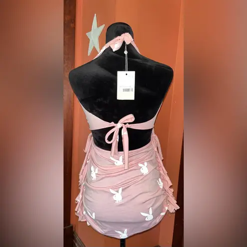 Playboy NWT-Reworked Misguided X  tie back mini dress