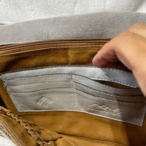 Patricia Nash Handcrafted Beige Tooled Leather Crossbody Bag Adjustable Strap - Image 10