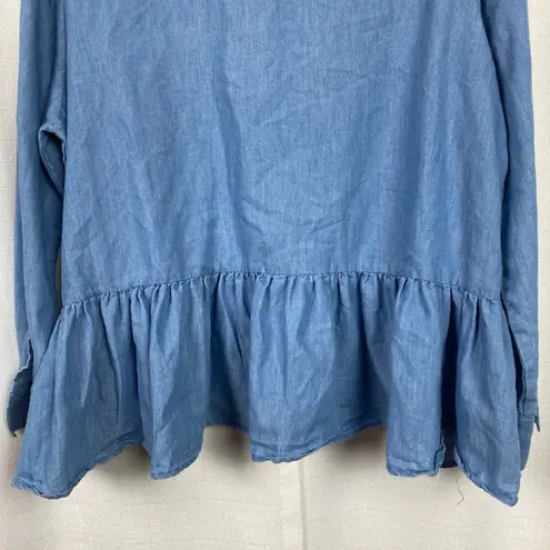 Tuckernuck Pomander Place Chambray Babydoll Top Sz.S Blue