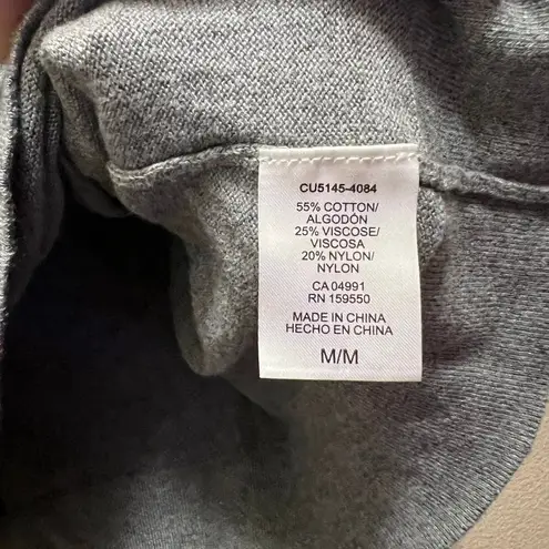 Hilary Radley Sweatshirt Hoodie Gray Cotton Long Sleeve Pullover Sweater Sz M