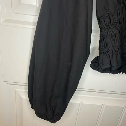 Sim & Sam long sleeve scrunched waist crop v neck