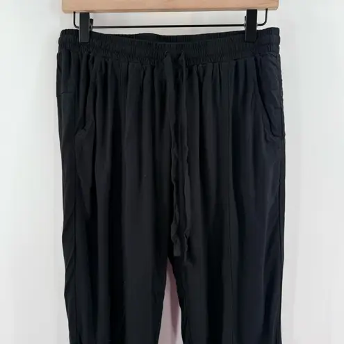 Johnny Was Pants SZ Extra Small Solid Black Cargo Jogger Pull On Boho Lagenlook