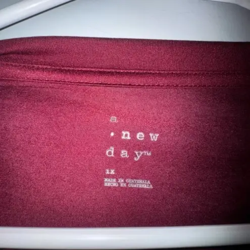 A New Day  women's burgundy red‎ light weight long-sleeved t-shirt blouse  1X