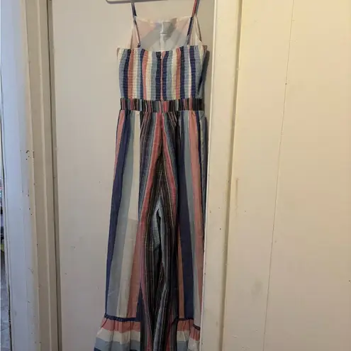 Striped Multicolor Romper Blue