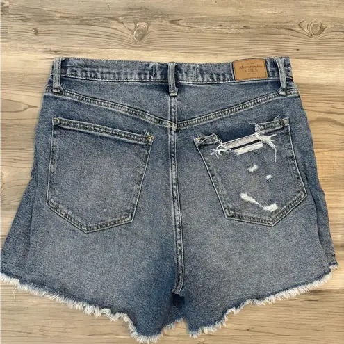 Abercrombie & Fitch  29/8 Curve Love High Rise Distressed Shorts