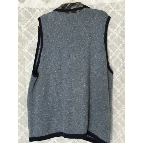 Victoria Jones Angora Christmas Sweater Vest 3X Cozy Grandma Chic Blue Plaid Size undefined