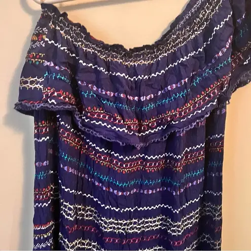 Xhilaration  Women's Off Shoulder Boho Print Dress Sz M