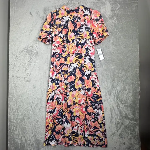 Julia Jordan Dress Floral Midi Career Casual Party Sundress Blue Pink Size 10