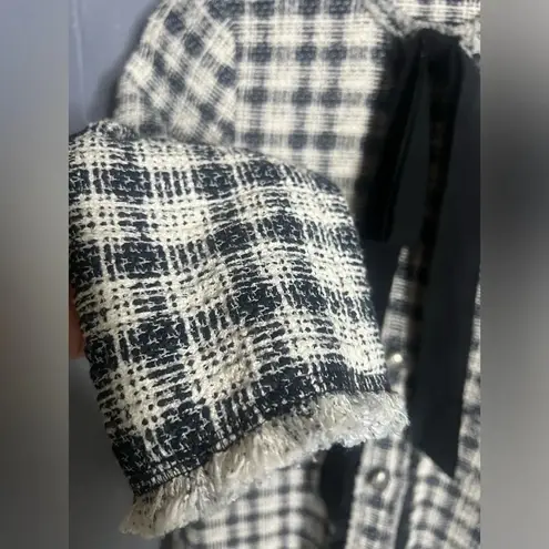 ZARA  tweed coat with bow detail size S