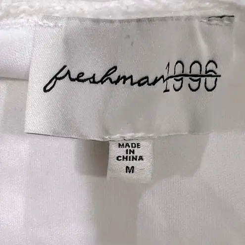 Freshman 1996 Ivory Crochet Knit Boho Sleeveless Midi Dress Size Medium