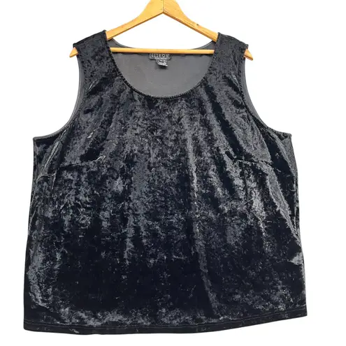 Citron Santa Monica Women's Black Velvet Sleeveless Top Party Career Casual 2X Size XXL